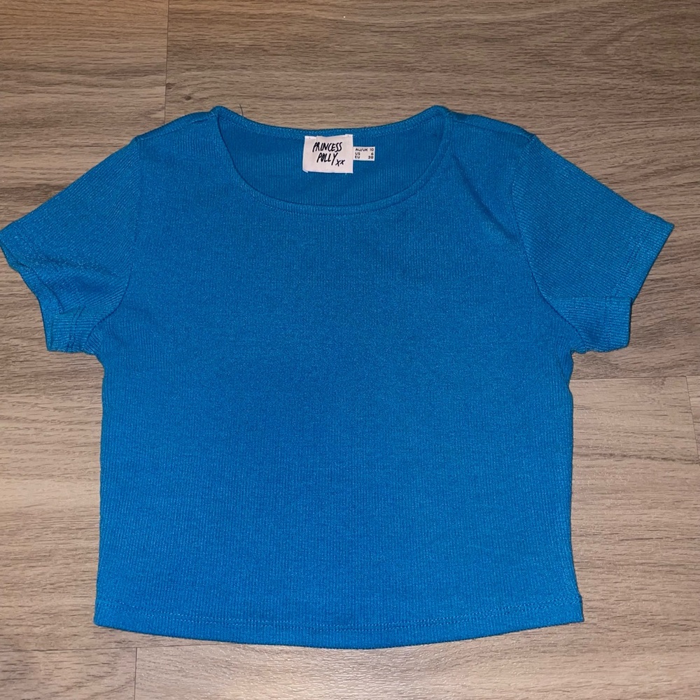 Princess Polly Blue Cropped Tee